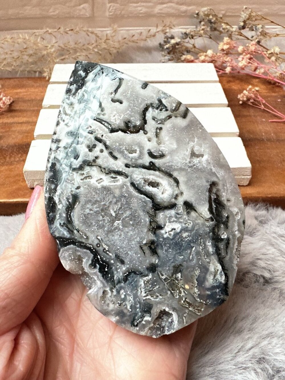 Beautiful Moss Agate Flame/Free Form